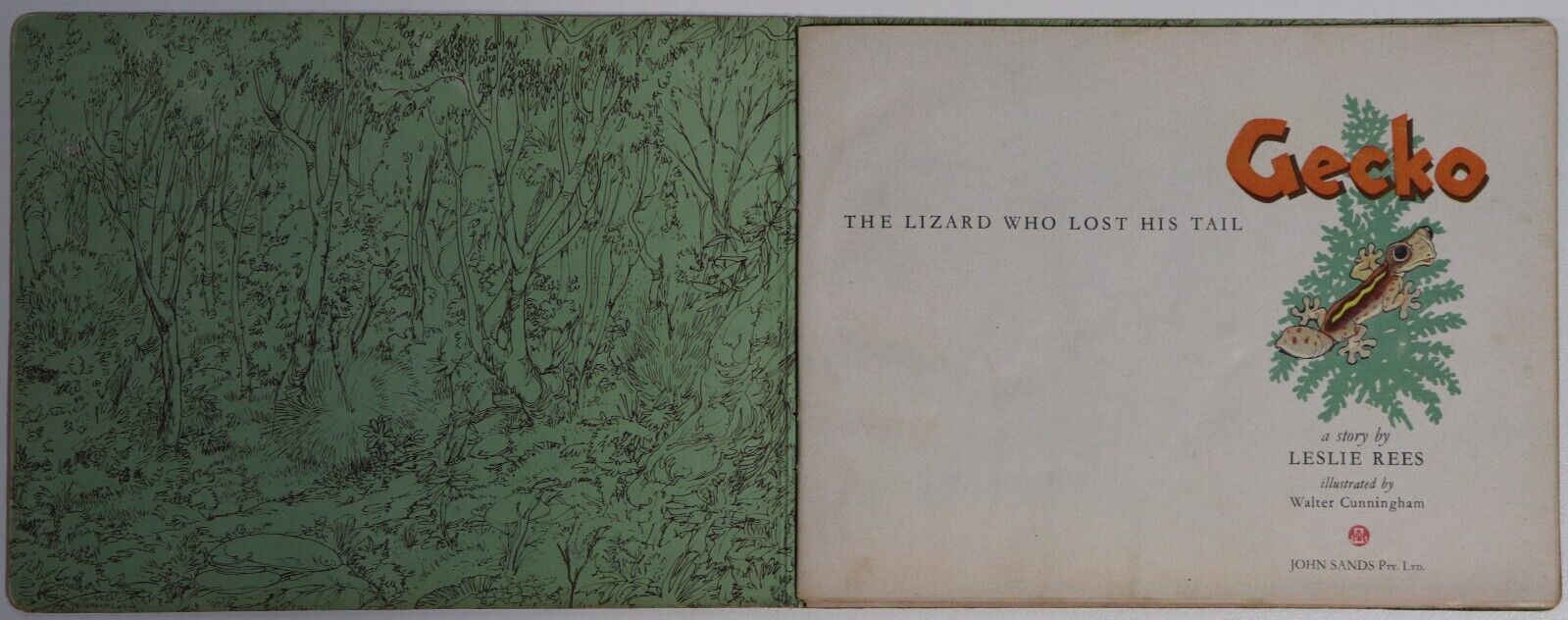 Gecko: The Lizard Who Lost His Tail - 1944 - Antique Children's Book - 0