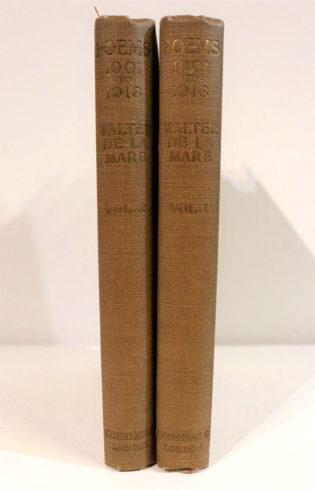 Poems 1901 to 1918 by Walter De La Mare - 1920 - 1st Edition Literature Book Set