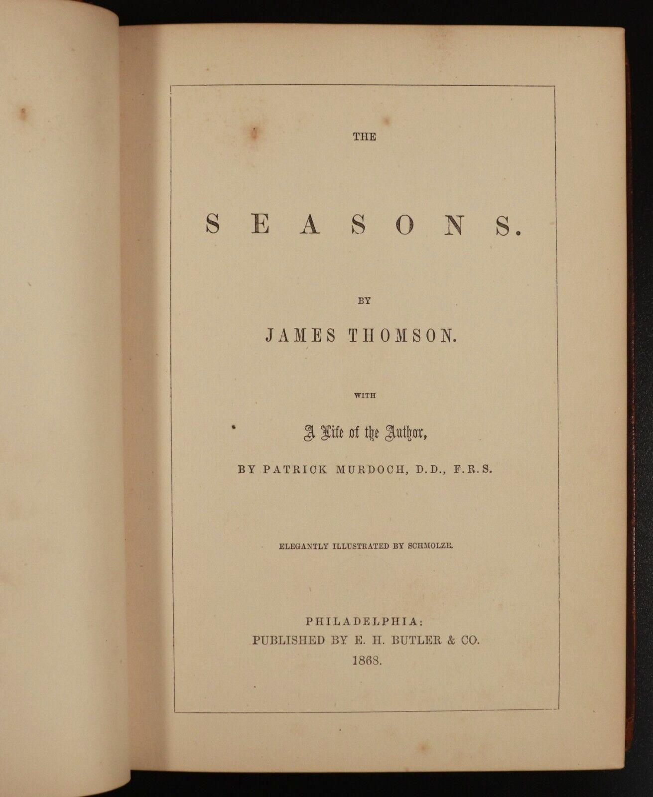 1868 The Seasons by James Thomson Antiquarian Scottish Poetry Book Illustrated