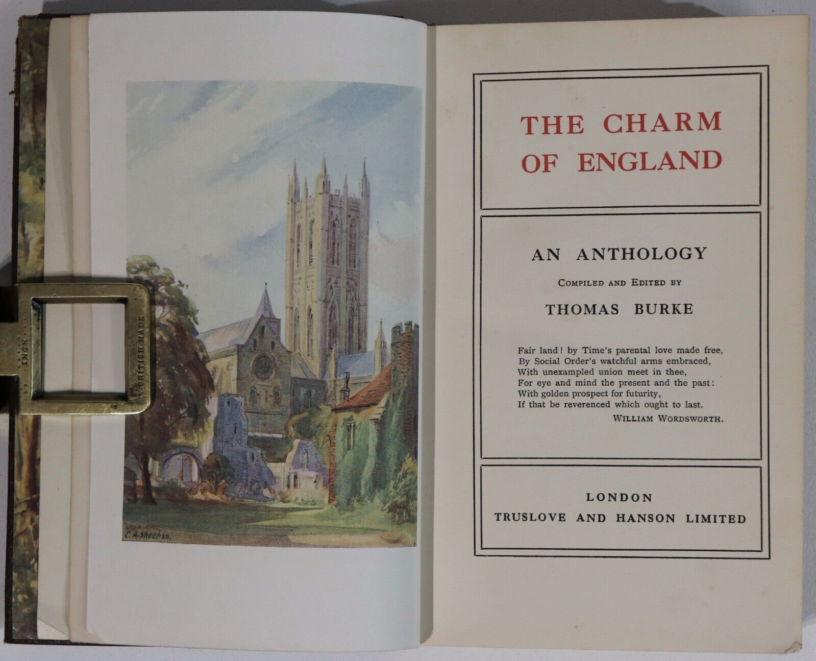 The Charm Of England by Thomas Burke - c1920 - Antique British History Book