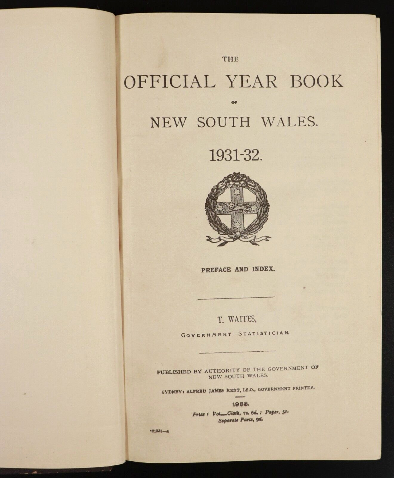 1933 Official Year Book Of New South Wales for 1931-32 Australian History Book