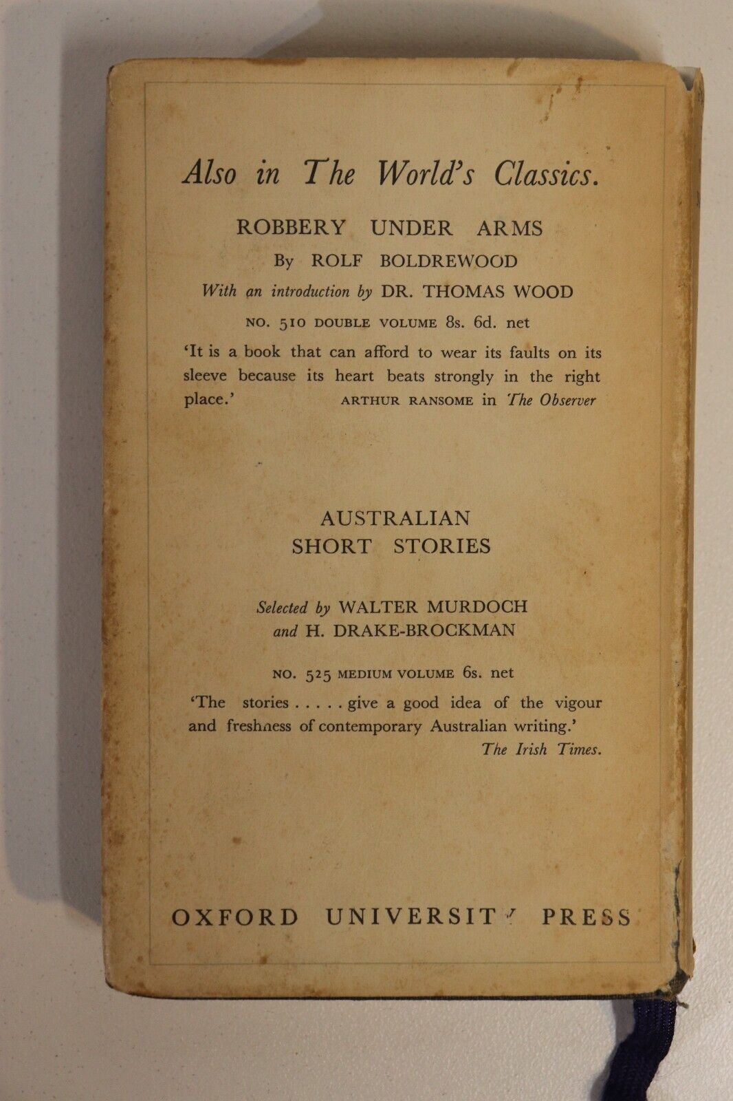 1954 For The Term Of His Natural Life by Marcus Clarke Australian Fiction Book