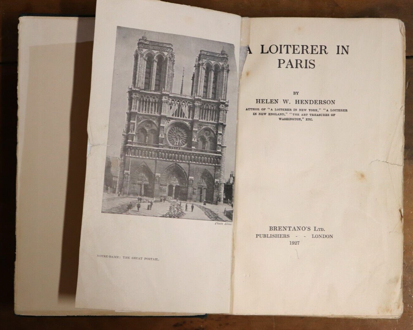 1927 A Loiterer In Paris by Helen W. Henderson Antique Travel Book 1st Edition - 0