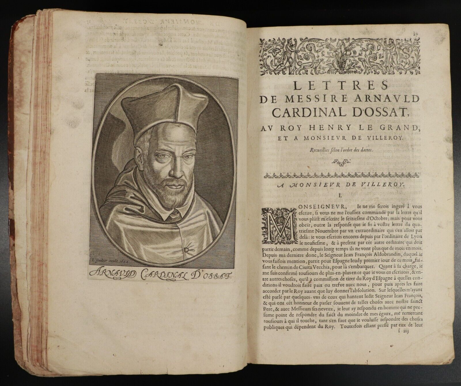 1626 Lettres De L'Illustrissime Cardinal D'Ossat Antiquarian French History Book