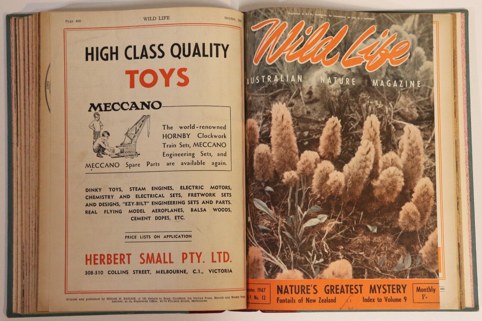 Wildlife: Australian Nature Magazine - 1946 - Antique Natural History Books