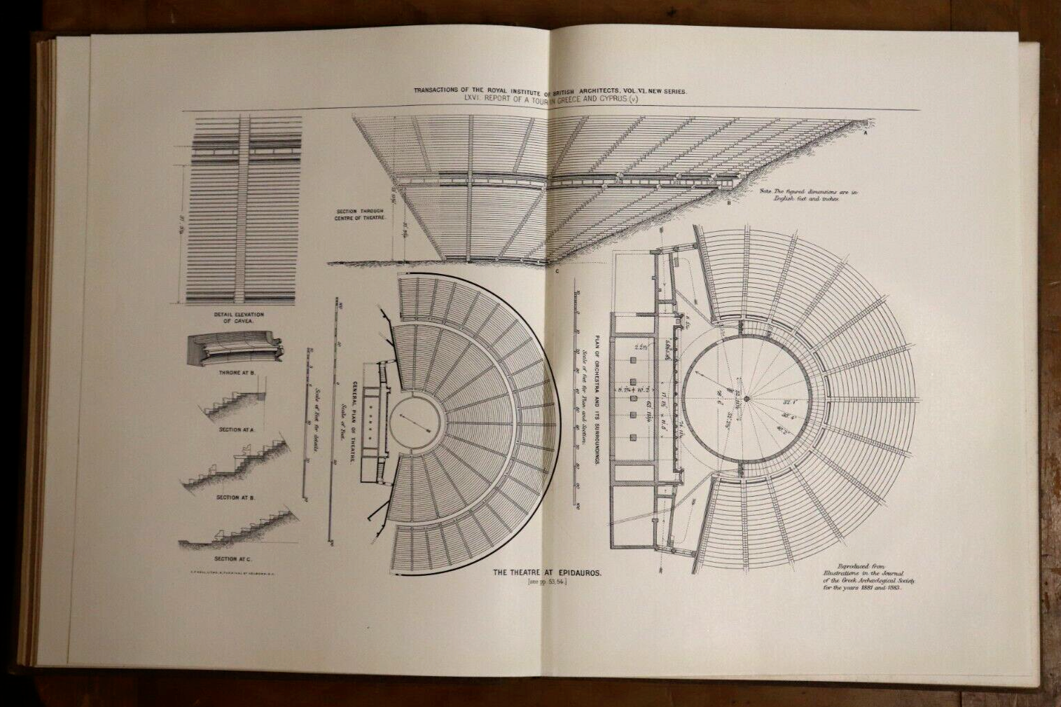 1890 Royal Institute British Architects Transactions Antique Architecture Book - 0
