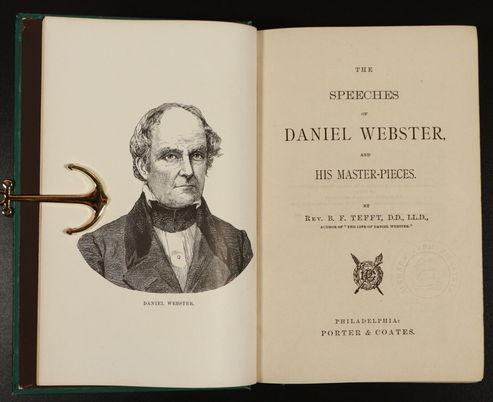 1854 The Speeches Of Daniel Webster by B. Tefft Antique American History Book - 0