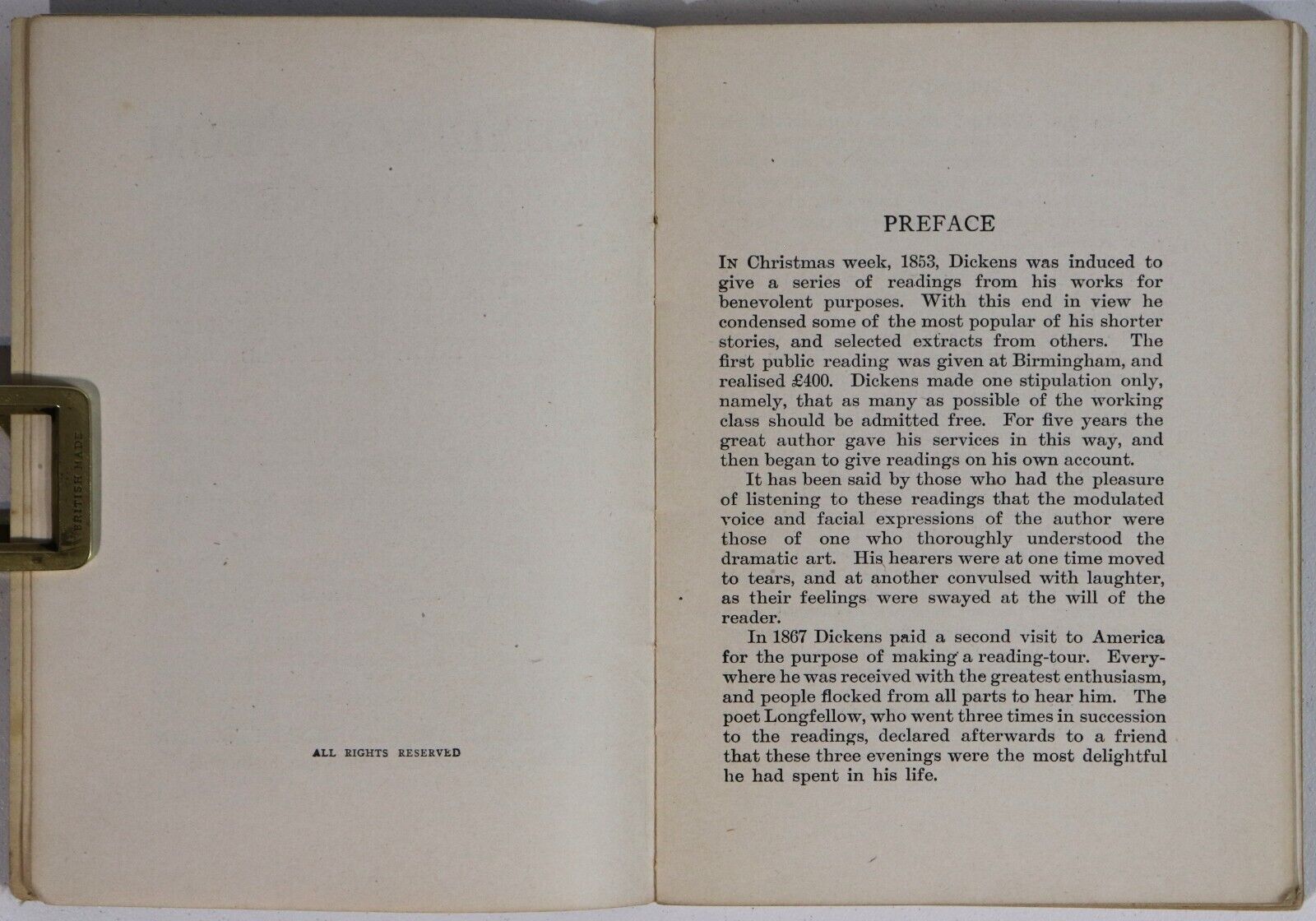 Readings From Dickens by Charles Dickens - c1910 - Antique Literature Book