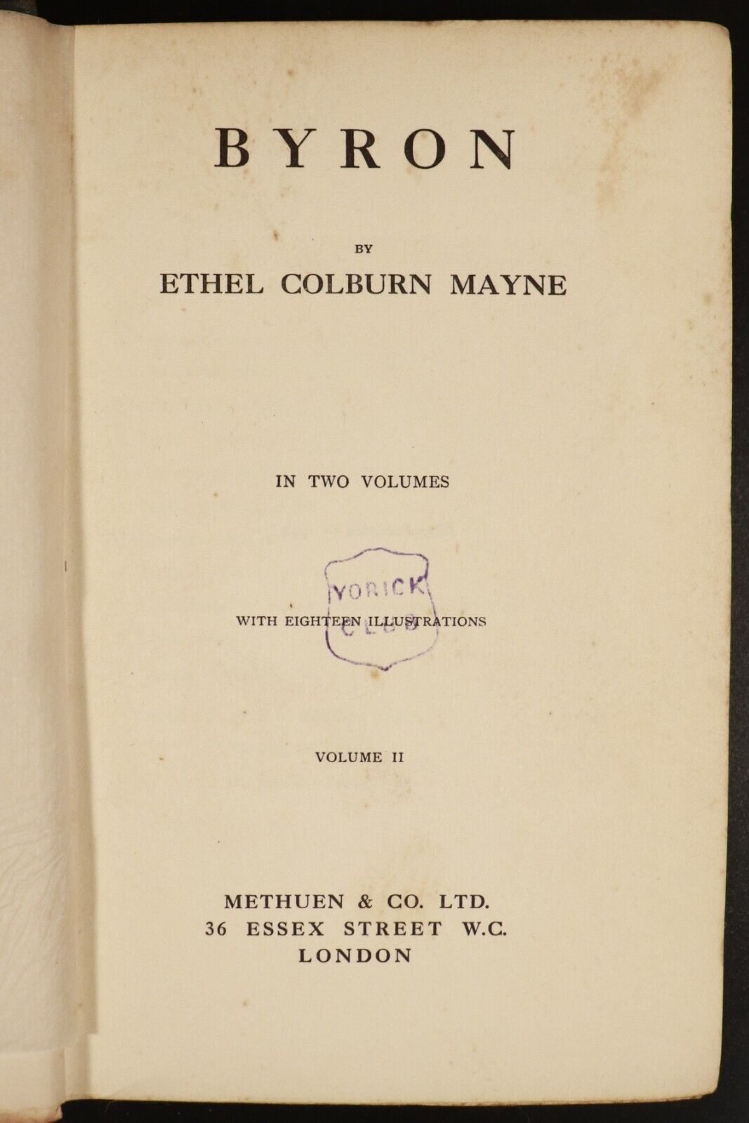 1912 2vol Byron by Ethel C. Mayne Antique British Literature Book Set Provenance