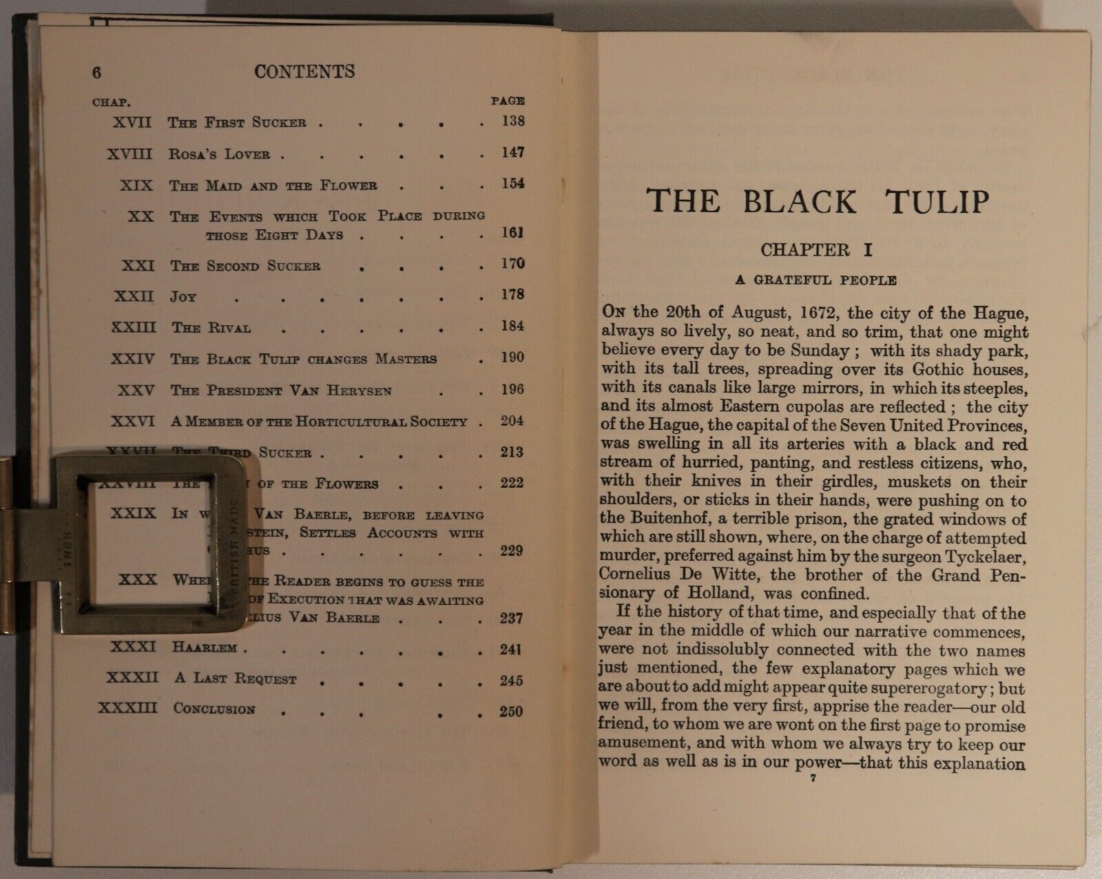 The Black Tulip by Alexandre Dumas - c1920 - Antique French Literature Book