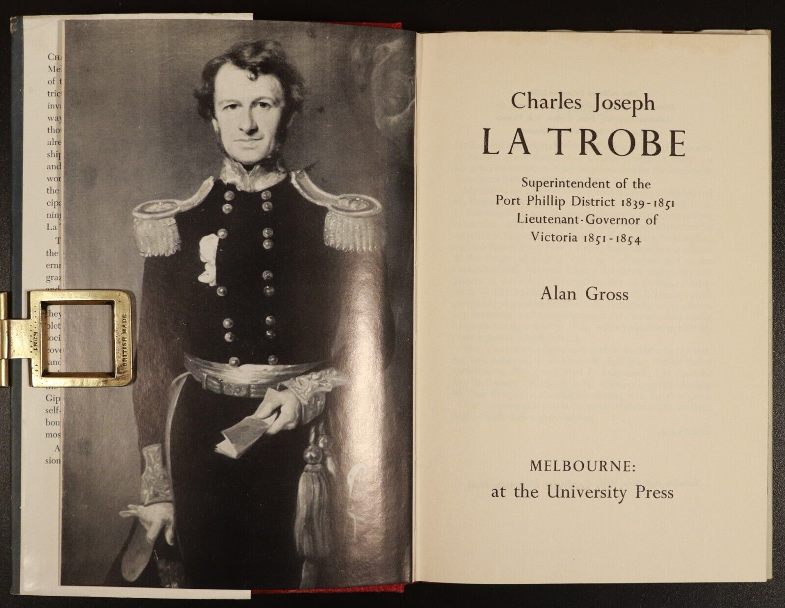 1956 Charles Joseph La Trobe by Alan Gross Vintage Australian History Book 1st