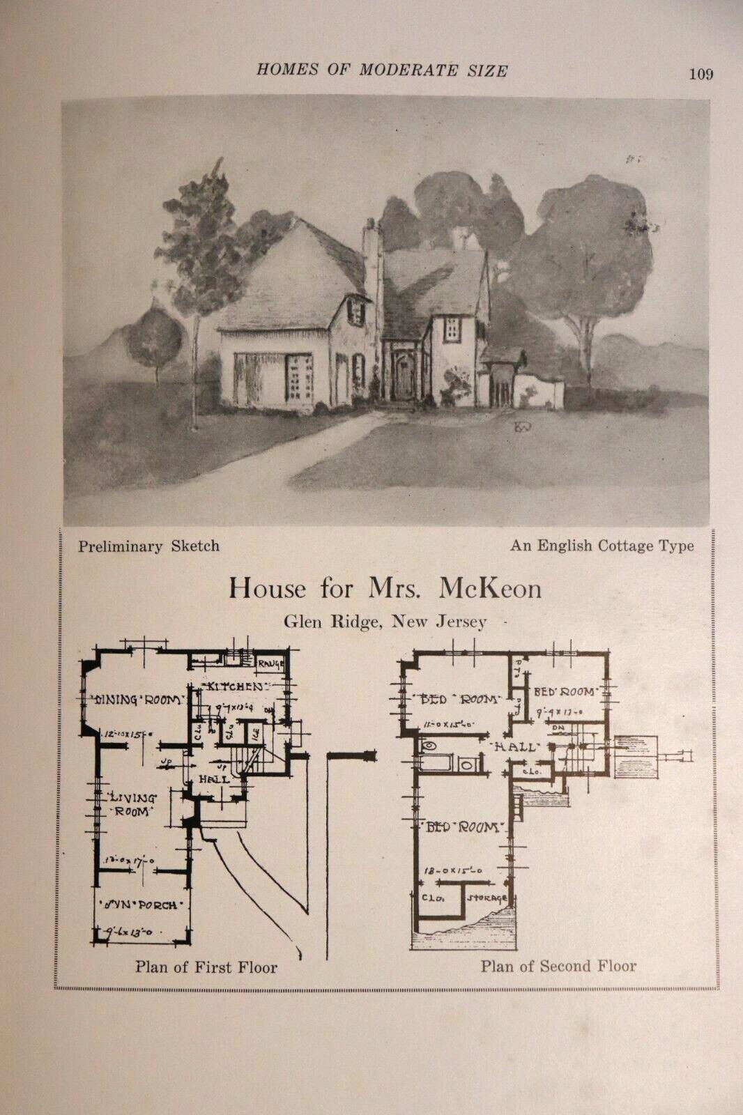 1921 Dalzell's Homes Of Moderate Size 1st Edition Architecture Book