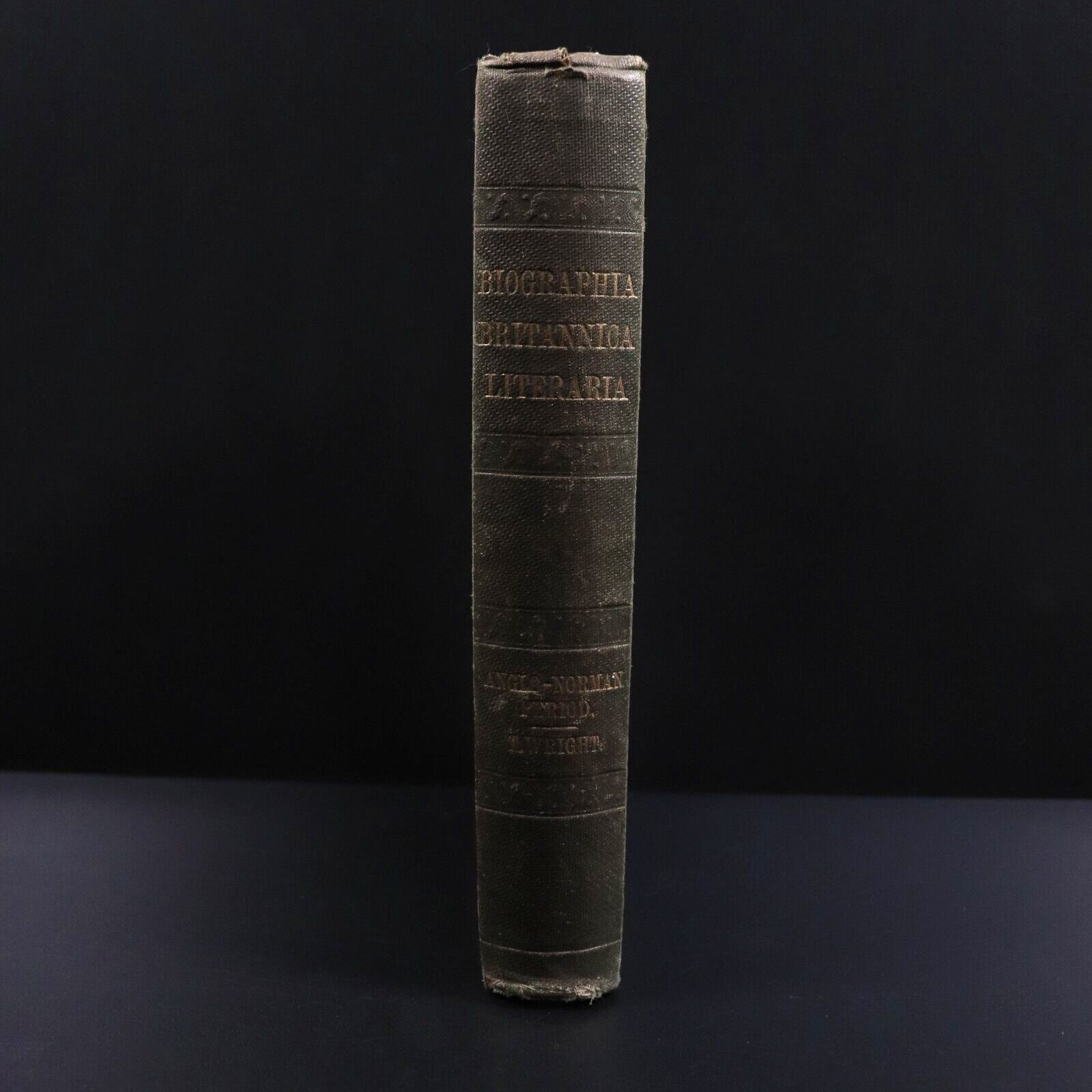 1846 Biographia Britannica Literaria by Thomas Wright Antiquarian Book 1st Ed