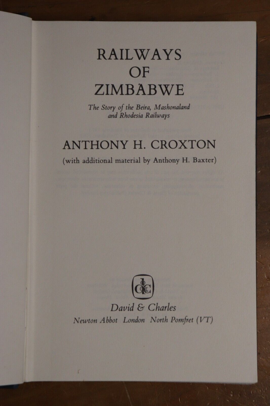 Railways of Zimbabwe by AH Croxton - 1982 - African Railway History Book