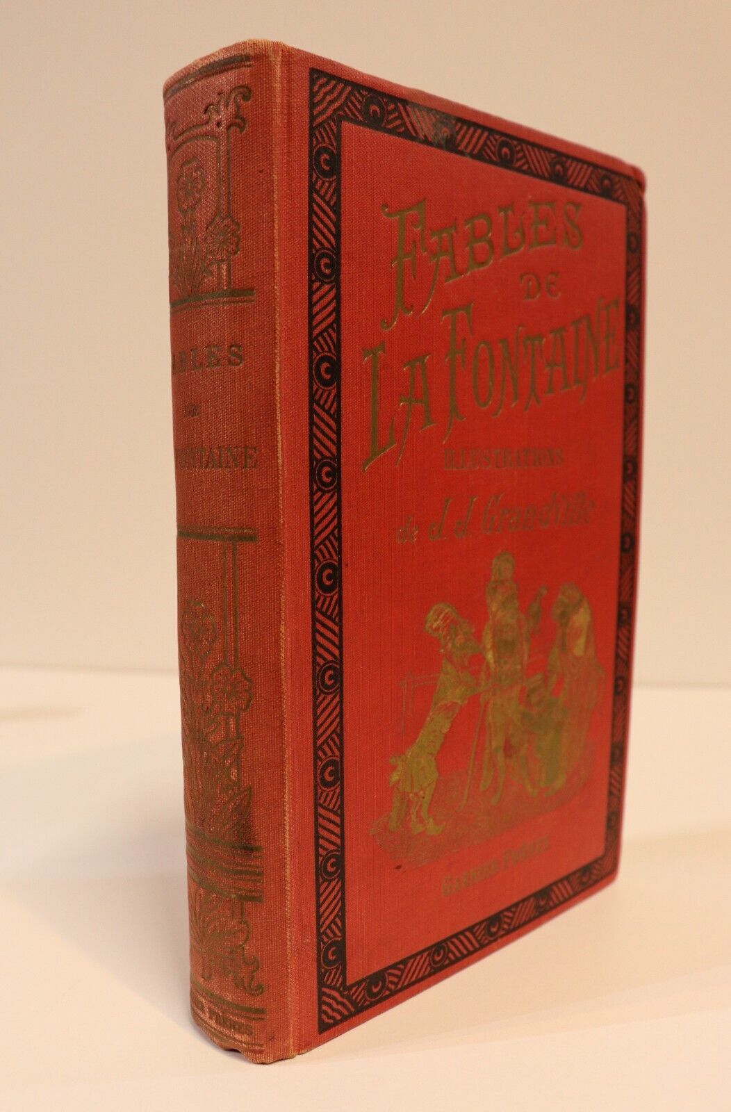 c1885 Fables De La Fontaine Antiquarian French Literature Book