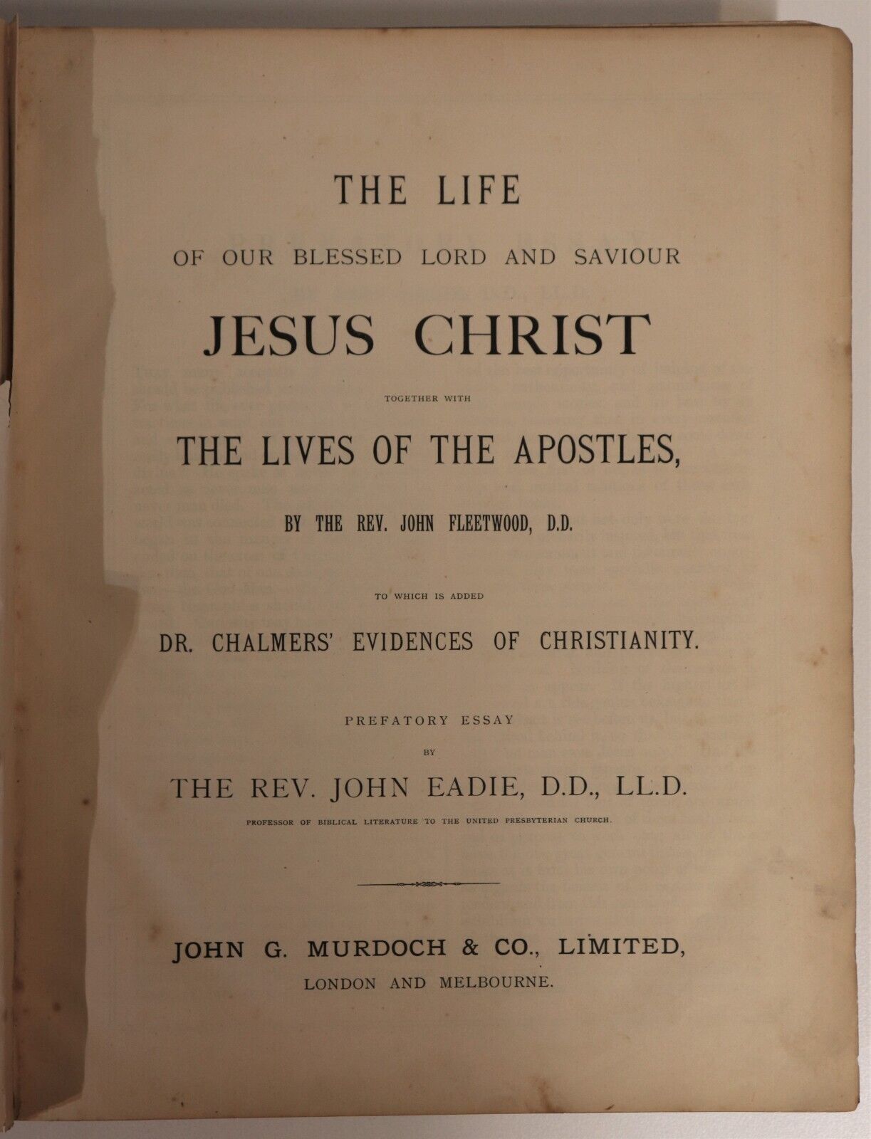 The Life Of Jesus Christ by Rev. John Fleetwood - c1875 - Antique Religious Book