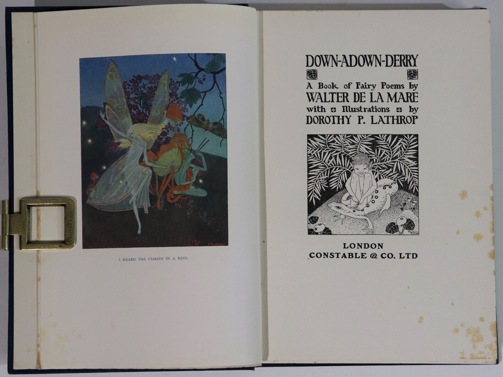 Down-Adown-Derry: Walter De La Mare - 1922 - 1st Edition Literature Book