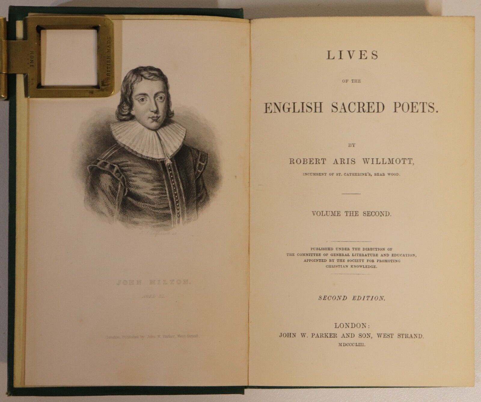 Lives Of The English Sacred Poets - 1839 - 2 Volume Antique Poetry Book Set