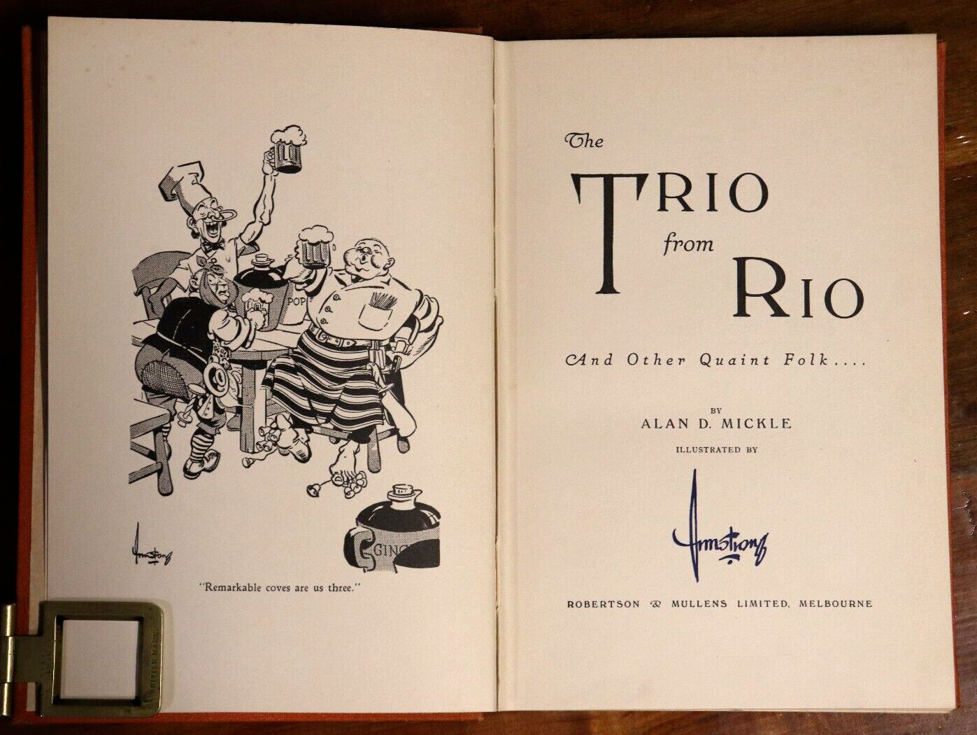 1942 The Trio From Rio by A. Mickle 1st Edition Australian Fiction Book - 0
