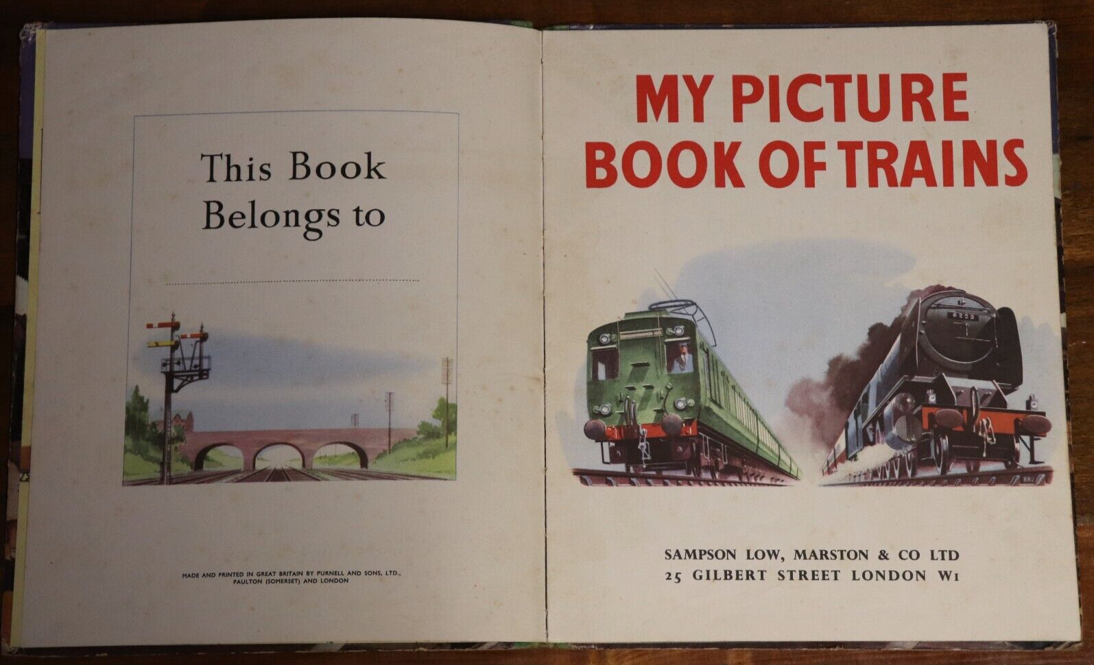 My Picture Book Of Trains - c1949 - Antique Childrens Book - 0