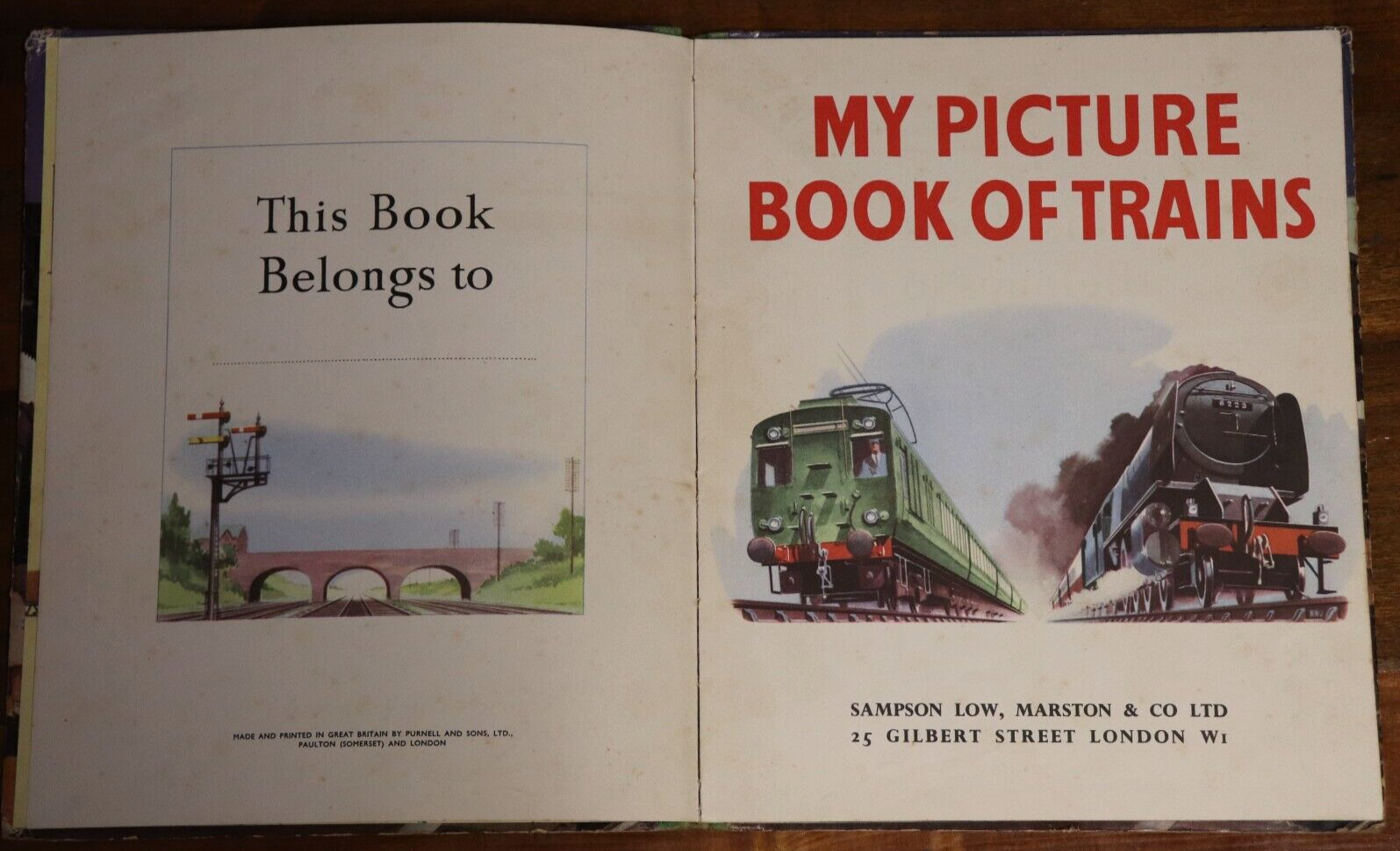 My Picture Book Of Trains - c1949 - Antique Childrens Book