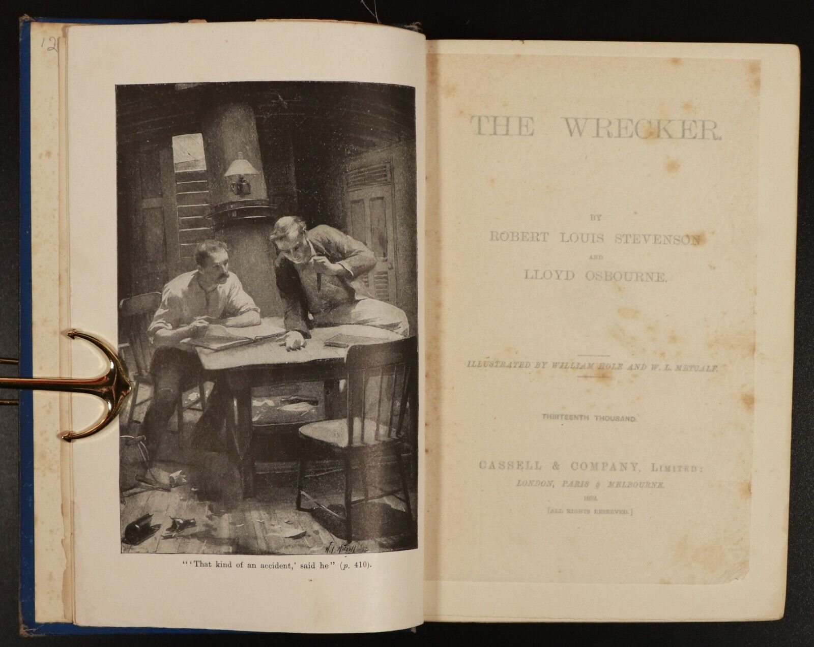 1892 The Wrecker by Robert Louis Stevenson Antique Scottish Fiction Book - 0