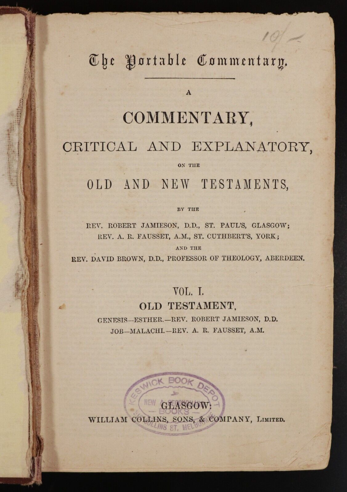 c1885 Commentary On The Old & New Testament Antiquarian Theology Book 2 Vol In 1
