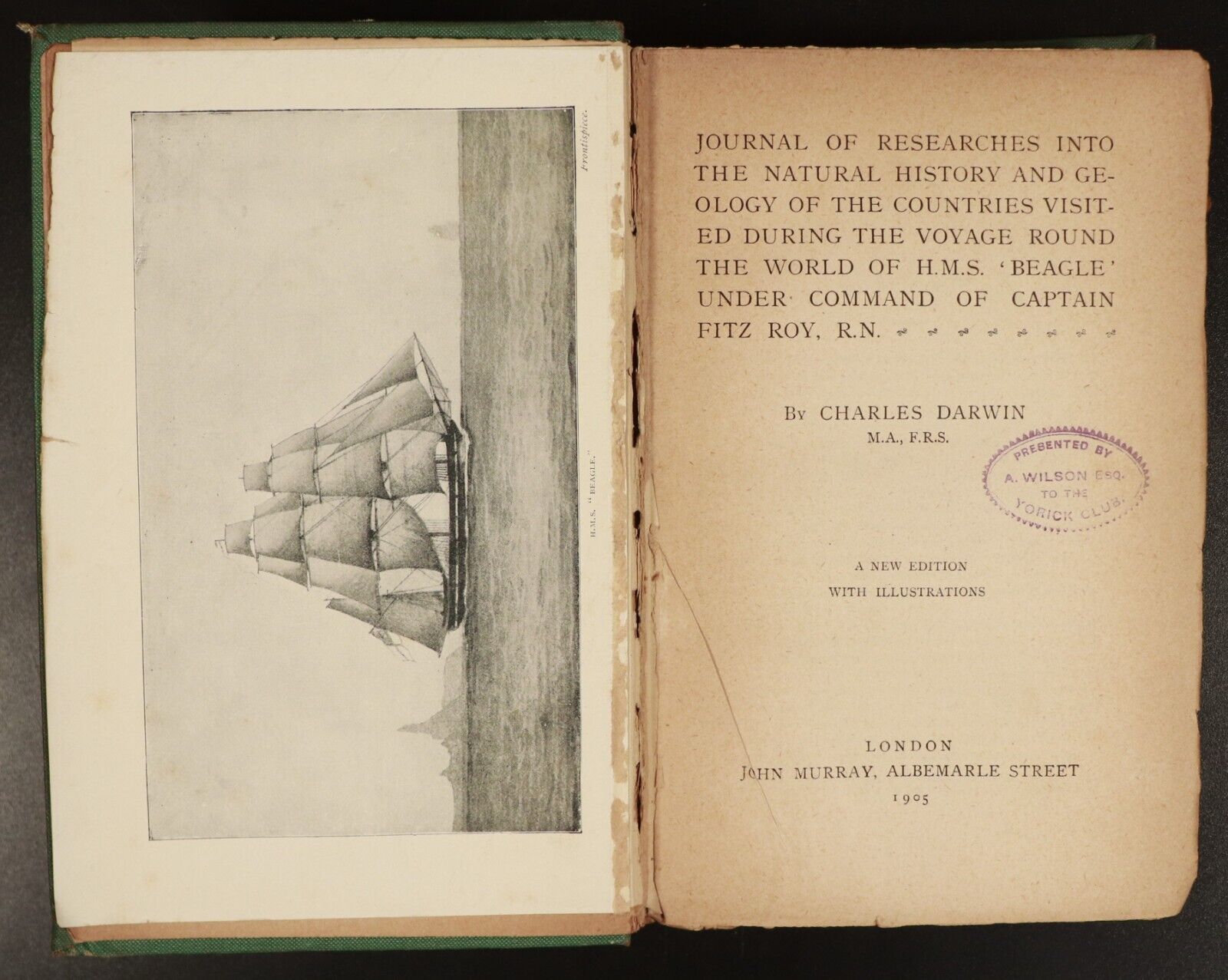 1905 A Naturalist's Voyage Round The World Charles Darwin Natural History Book - 0