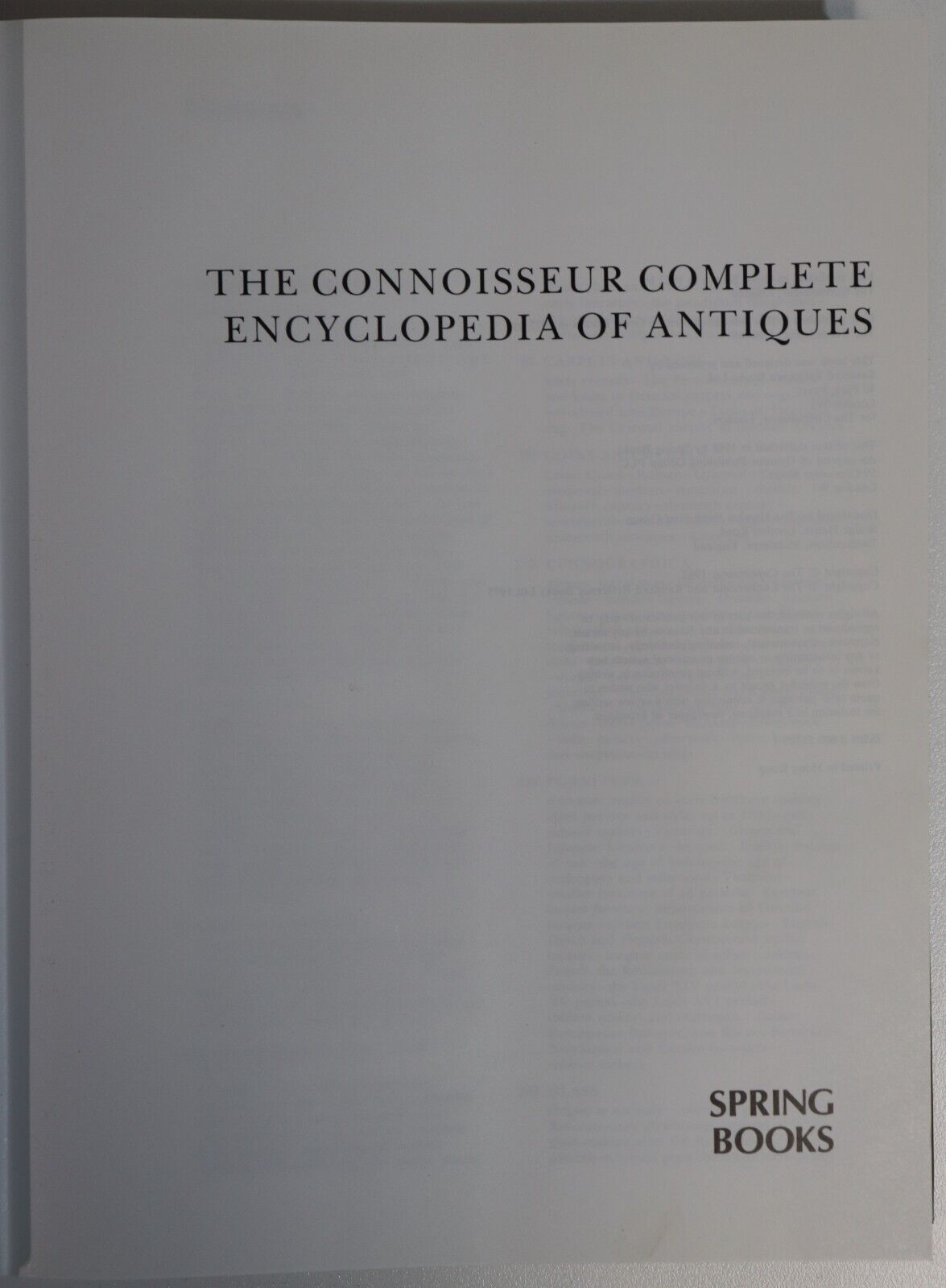 The Connoisseur Encyclopedia Of Antiques - 1988 - Antiques Reference Book
