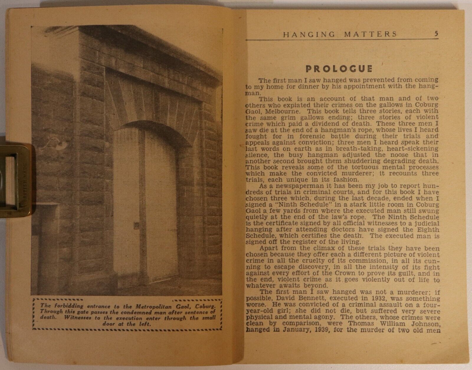 Hanging Matters by Hal Bridgman - c1948 - Australian True Crime Book