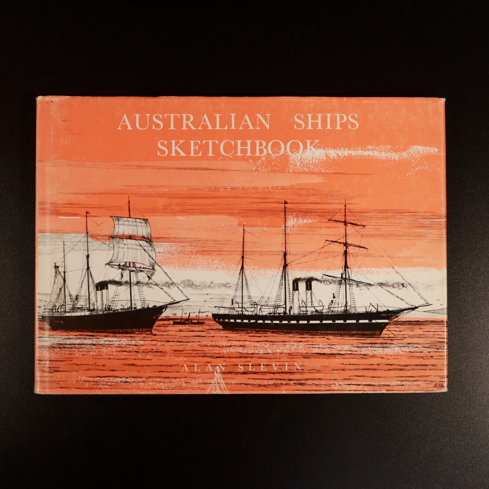 1972 Australian Ships Sketchbook by Alan Slevin Vintage Maritime History Book