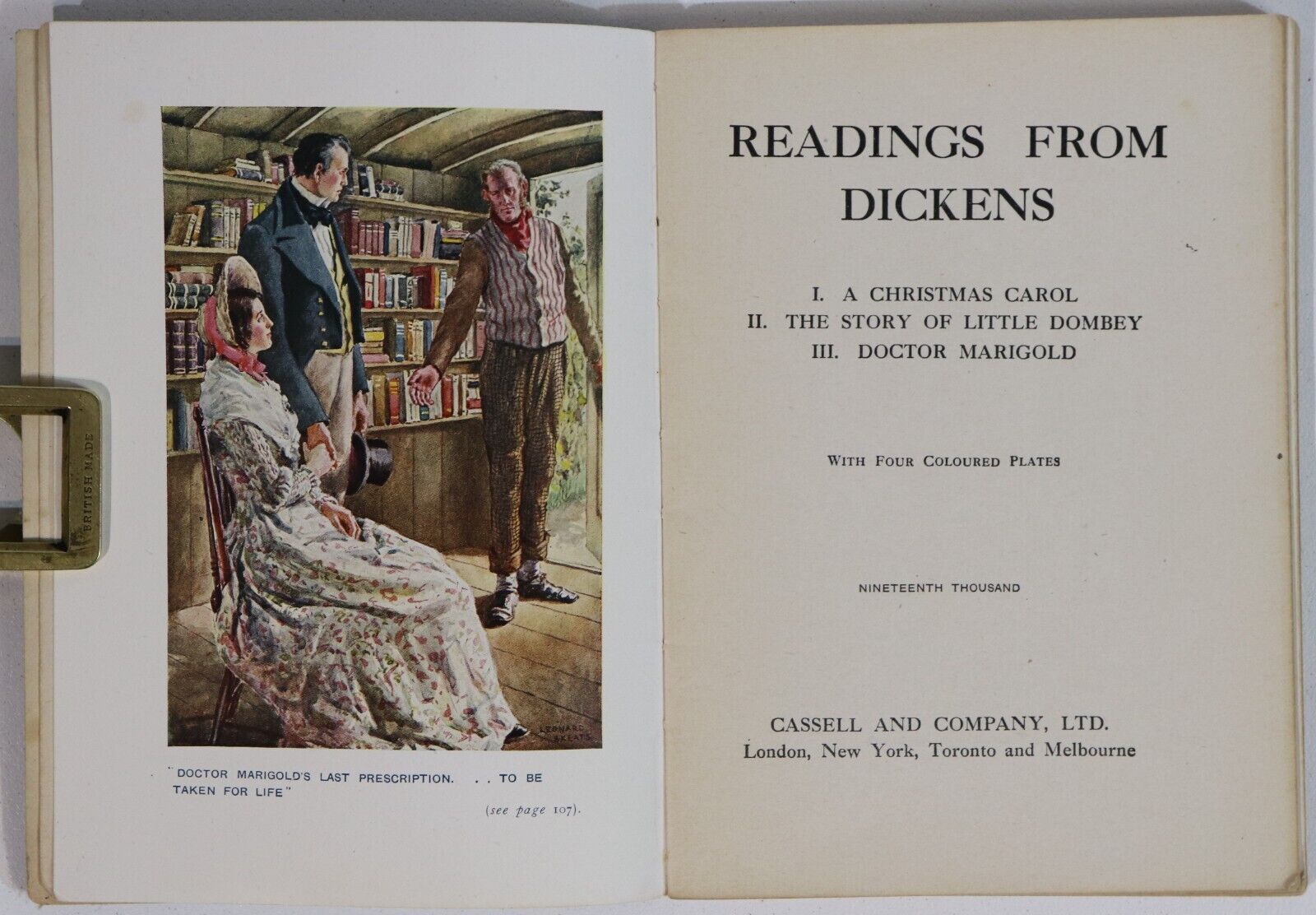 Readings From Dickens by Charles Dickens - c1910 - Antique Literature Book - 0