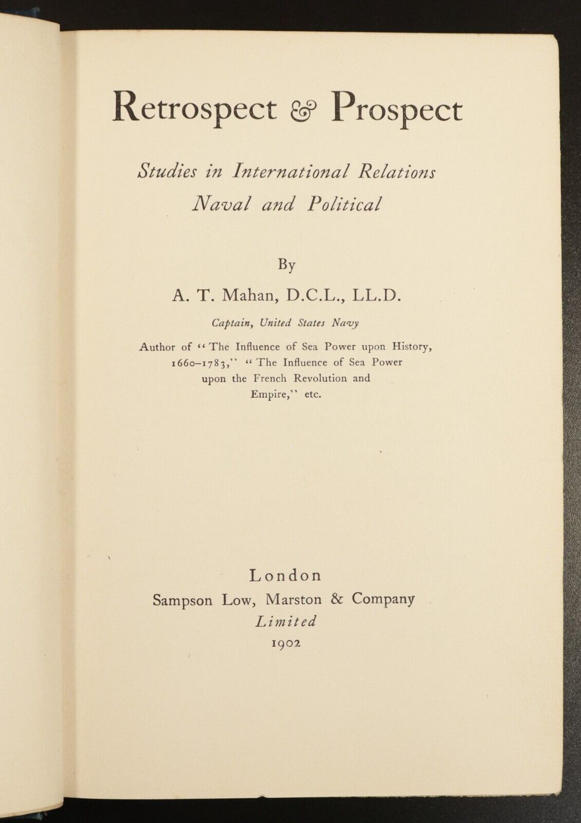 1902 Retrospect & Prospect by A.T. Mahan Antique Military History Book - 0
