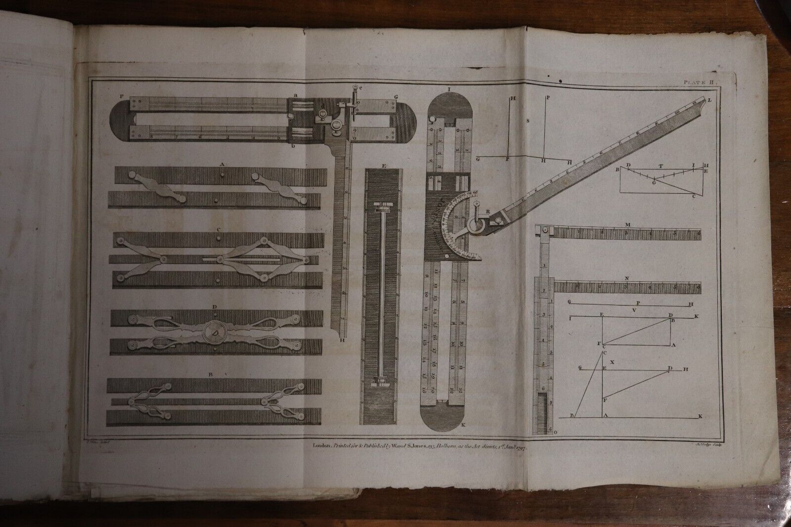 1803 Geometrical & Graphical Essays by G. Adams Antiquarian Book Folding Plates