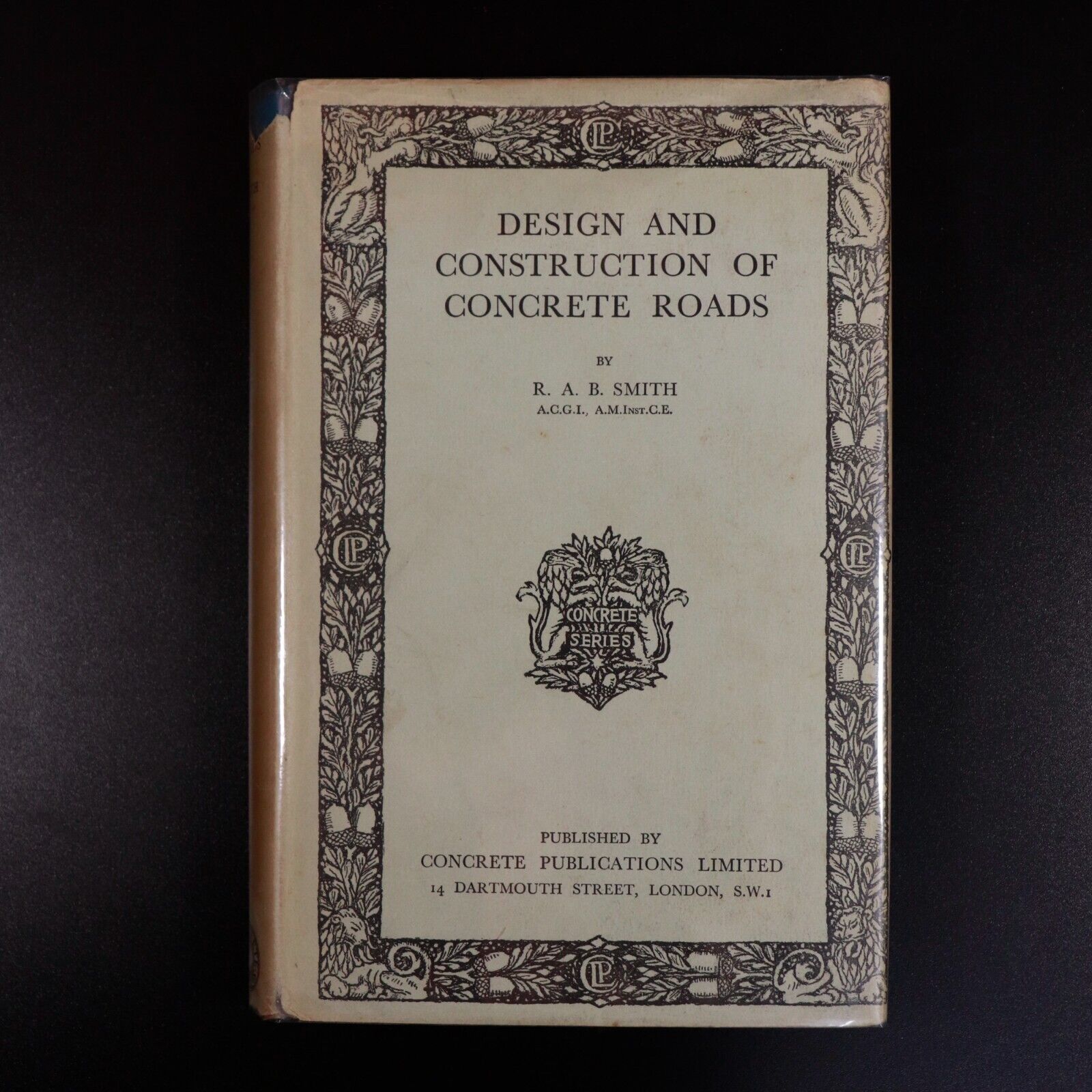 c1934 Design & Construction Of Concrete Roads Antique Architecture Book