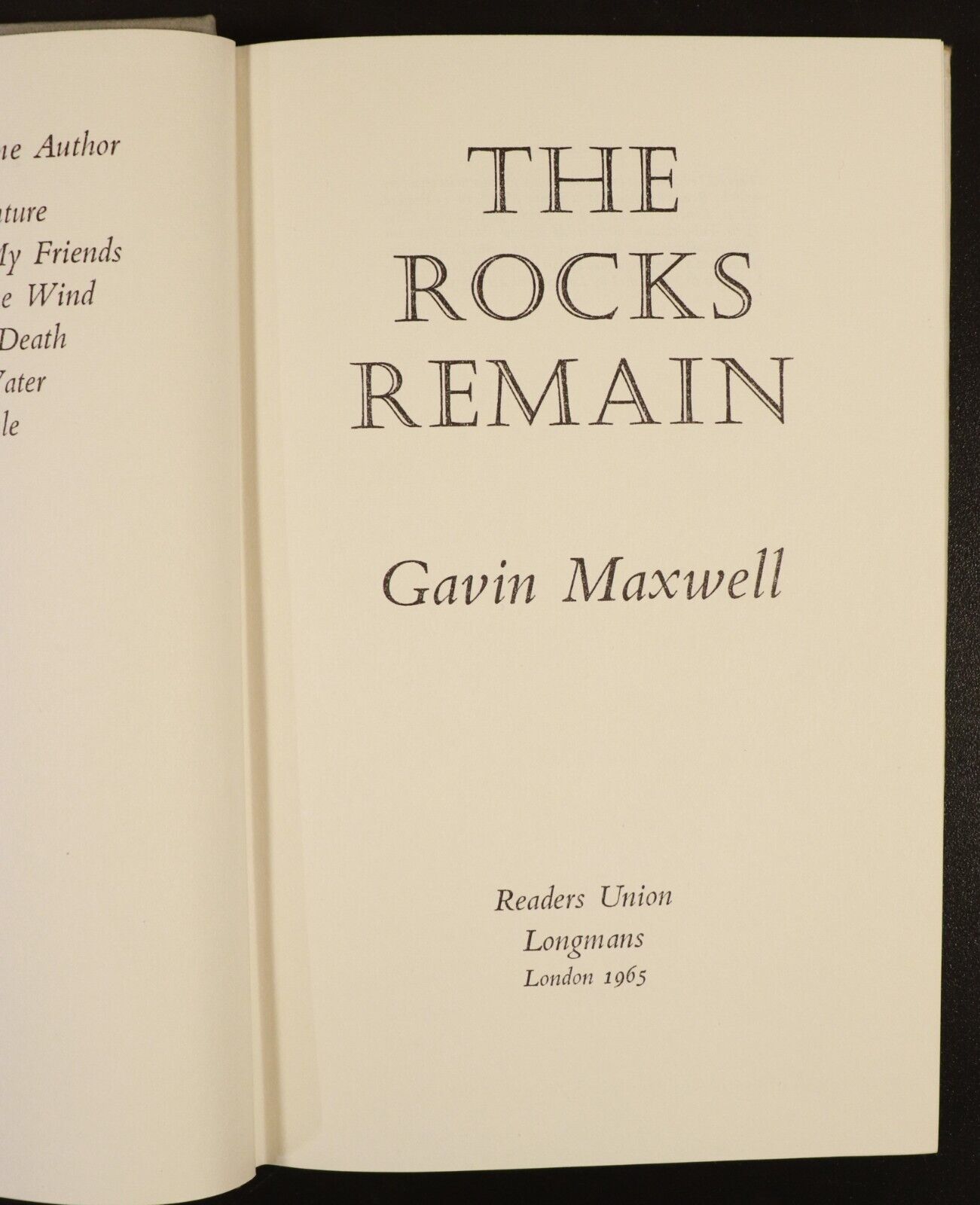 1965 The Rocks Remain by Gavin Maxwell Natural History Book