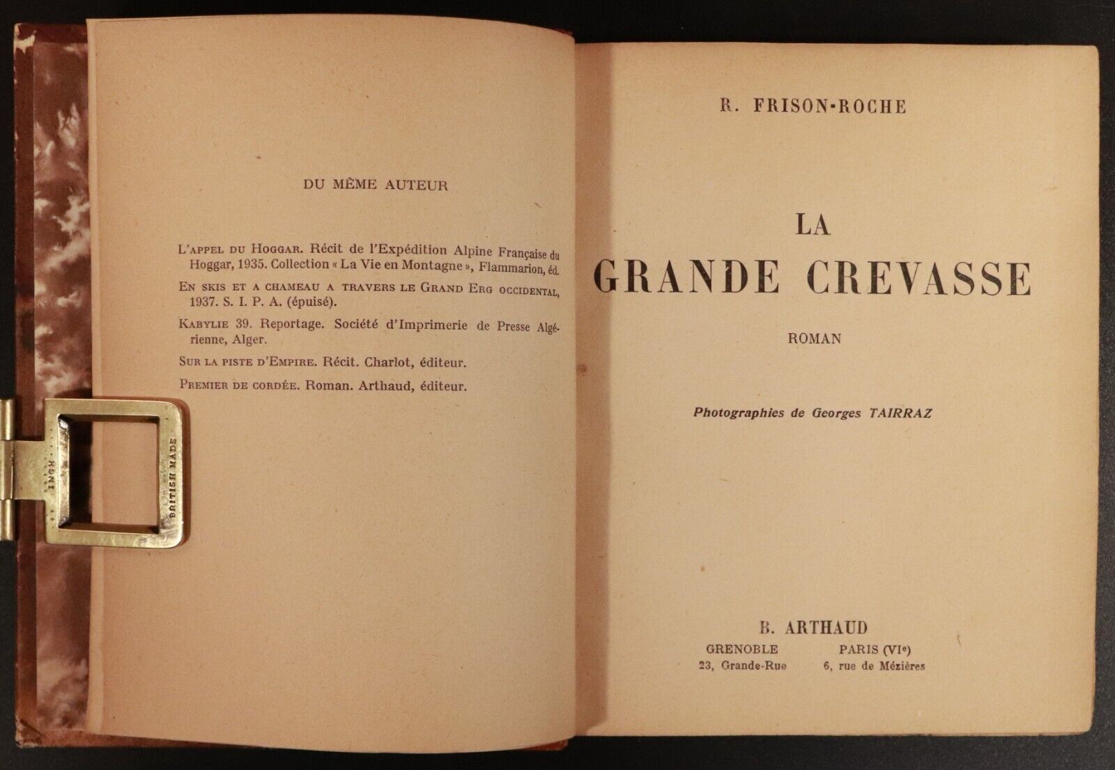 1948 La Grande Crevasse by R Frison Roche French Adventure Book Fine Binding - 0