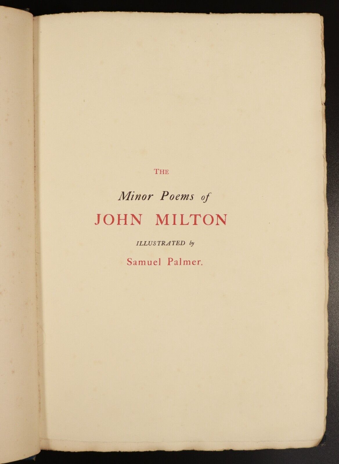 1889 The Shorter Poems Of John Milton With Samuel Palmer Antique Poetry Book 1st