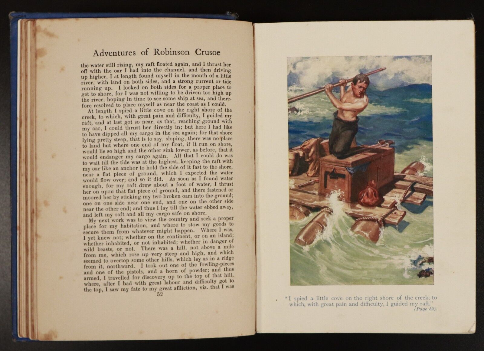 c1910 Robinson Crusoe by Daniel Defoe Antique Classic Fiction Book