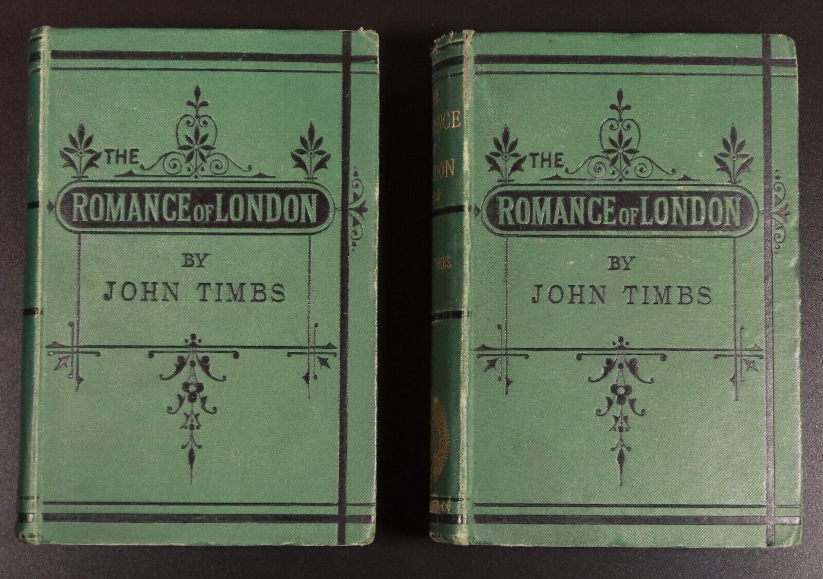 c1885 2vol The Romance Of London Antiquarian British History Book Set J. Timbs