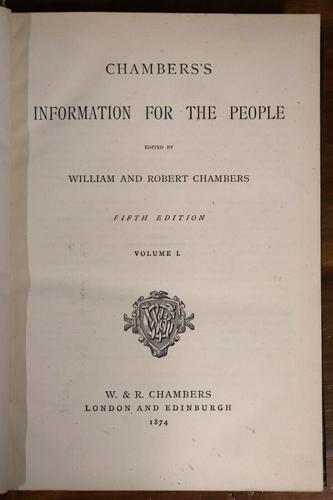 1874-75 2vol Chambers's Information For The People Antiquarian Book Set