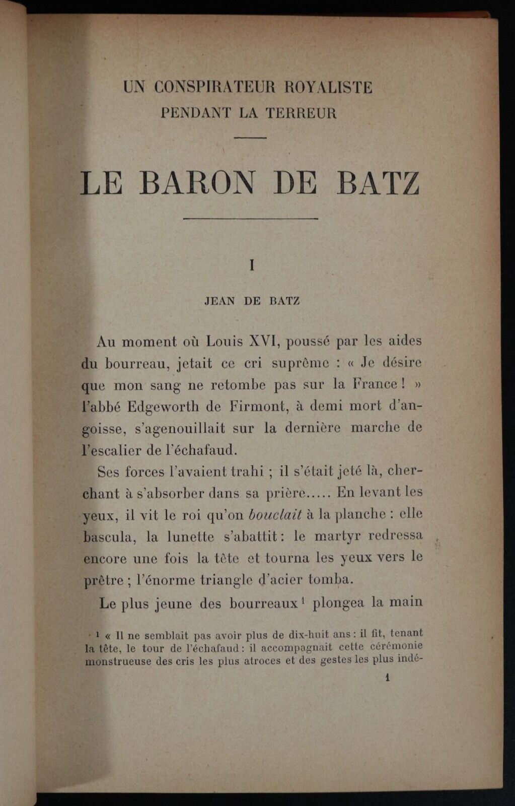 1902 Un Conspirateur Royaliste Baron de Batz Antique French Book Fine Binding