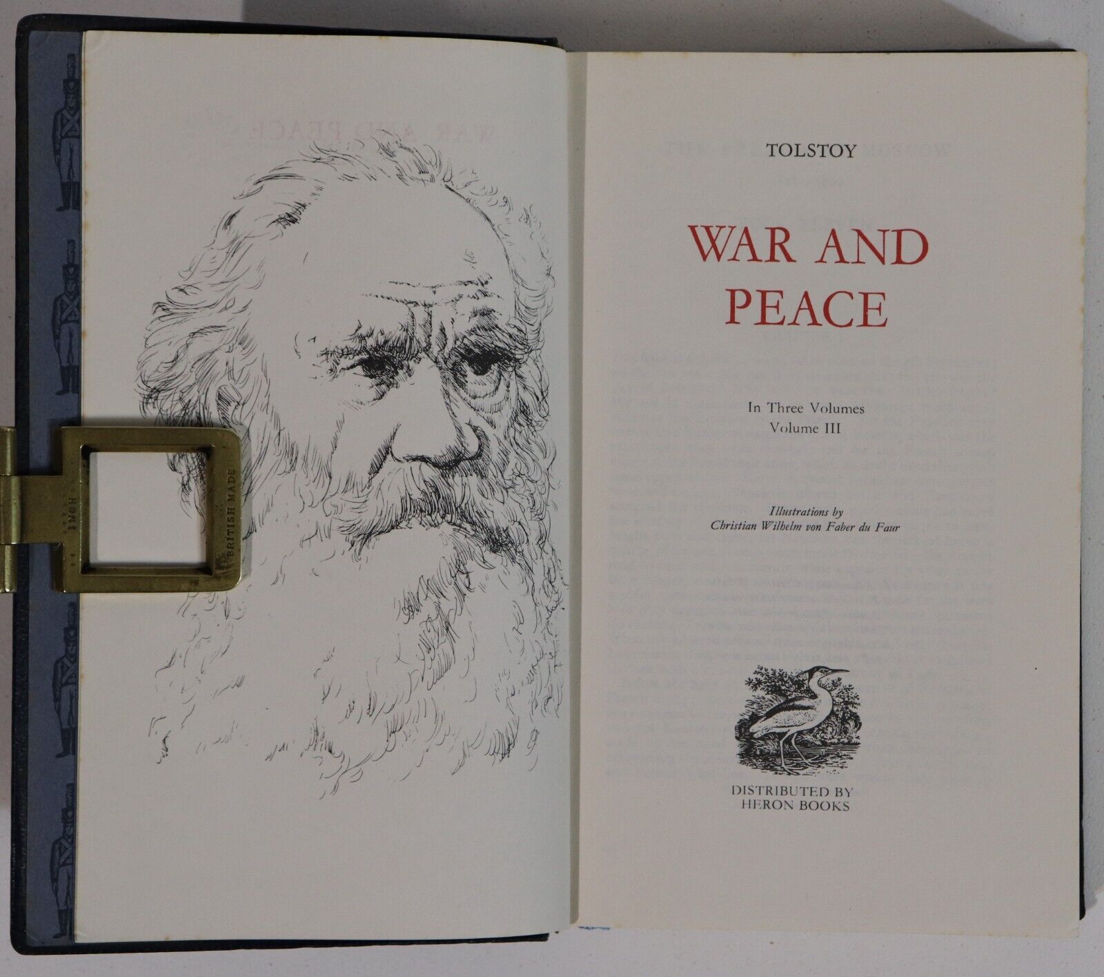 War And Peace by Leo Tolstoy - c1968 - 3 Volume Vintage Literature Book Set