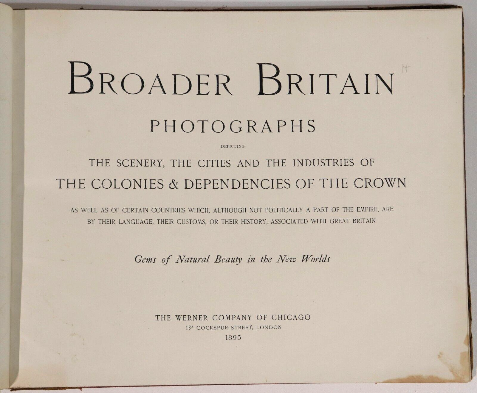 Broader Britain Photographs - 1895 - Antique British American Photo Book - 0