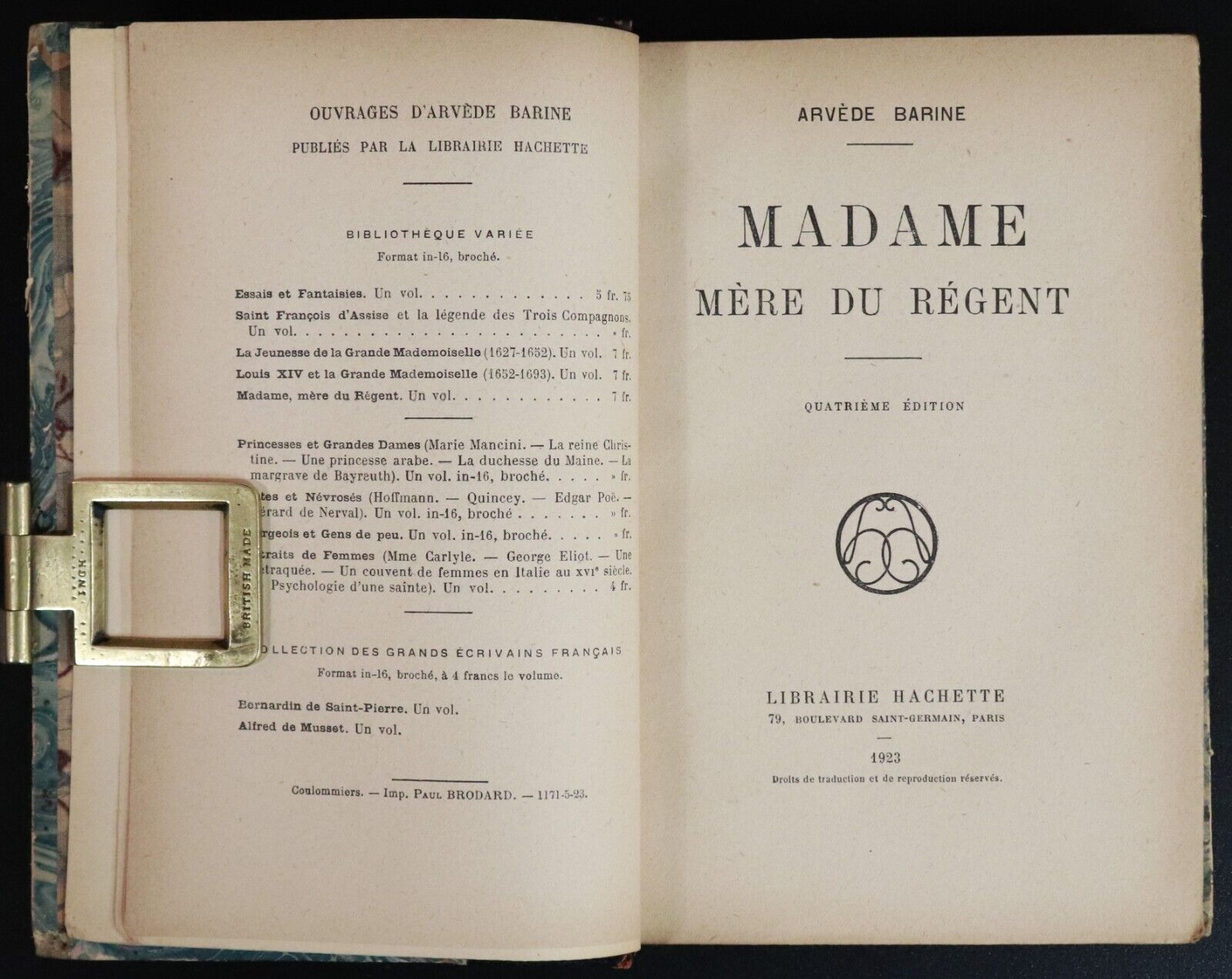 1923 Madame Mere Du Regent by Arvede Barine French History Book Fine Binding - 0