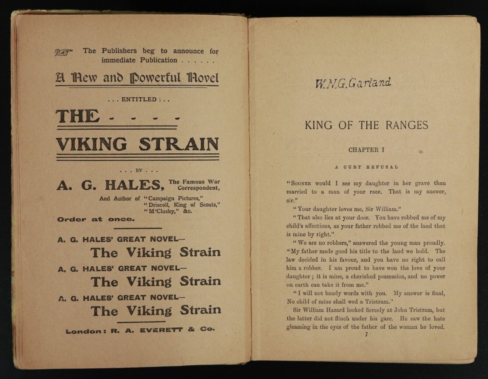 1902 King Of The Ranges by Nat Gould 1st Edition Antique Australian Fiction Book