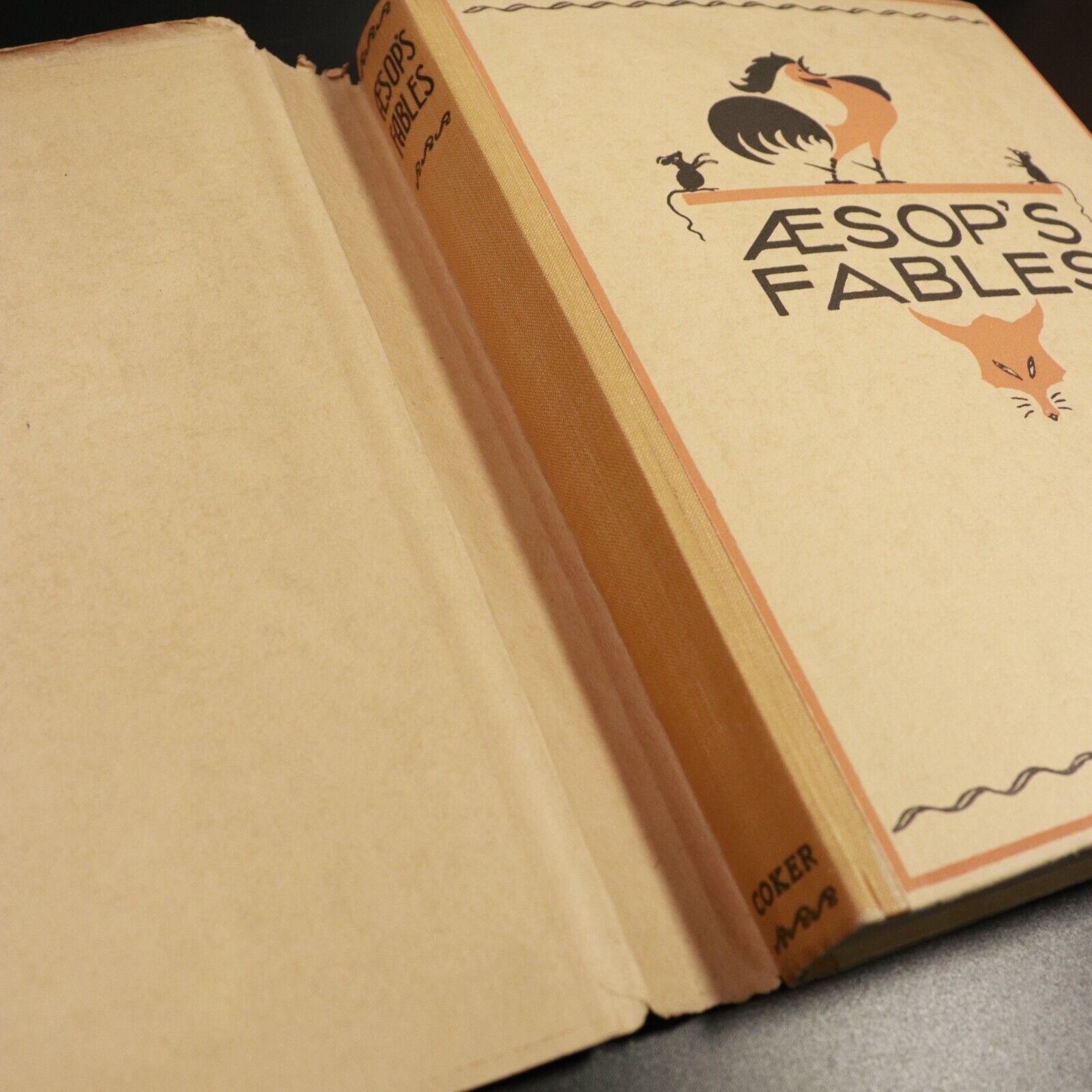 1930 Aesop's Fables Illustrated by Nora Fry Antique Childrens Book