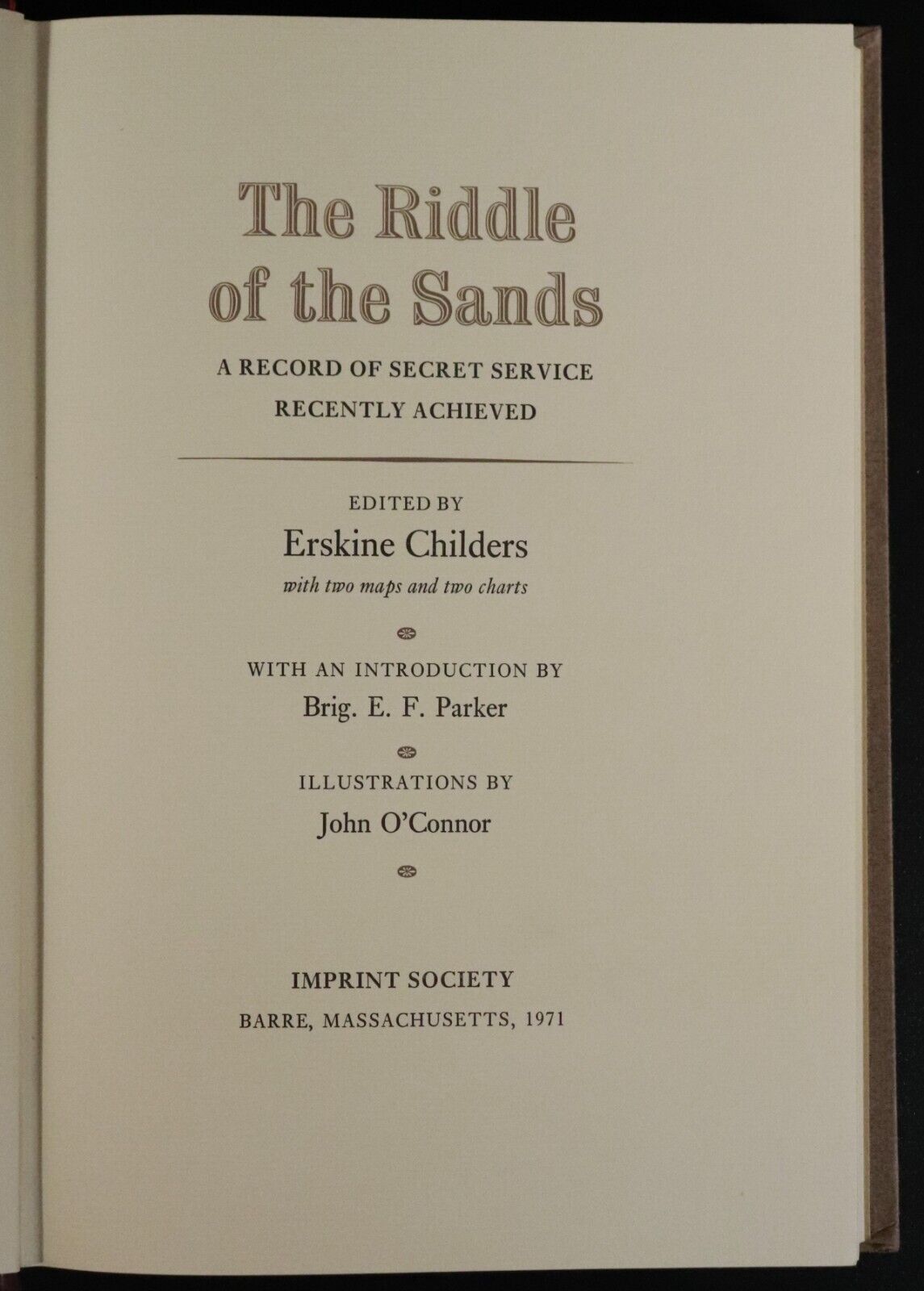 1971 The Riddle Of The Sands by Erskine Childers Imprint Society Book Military - 0