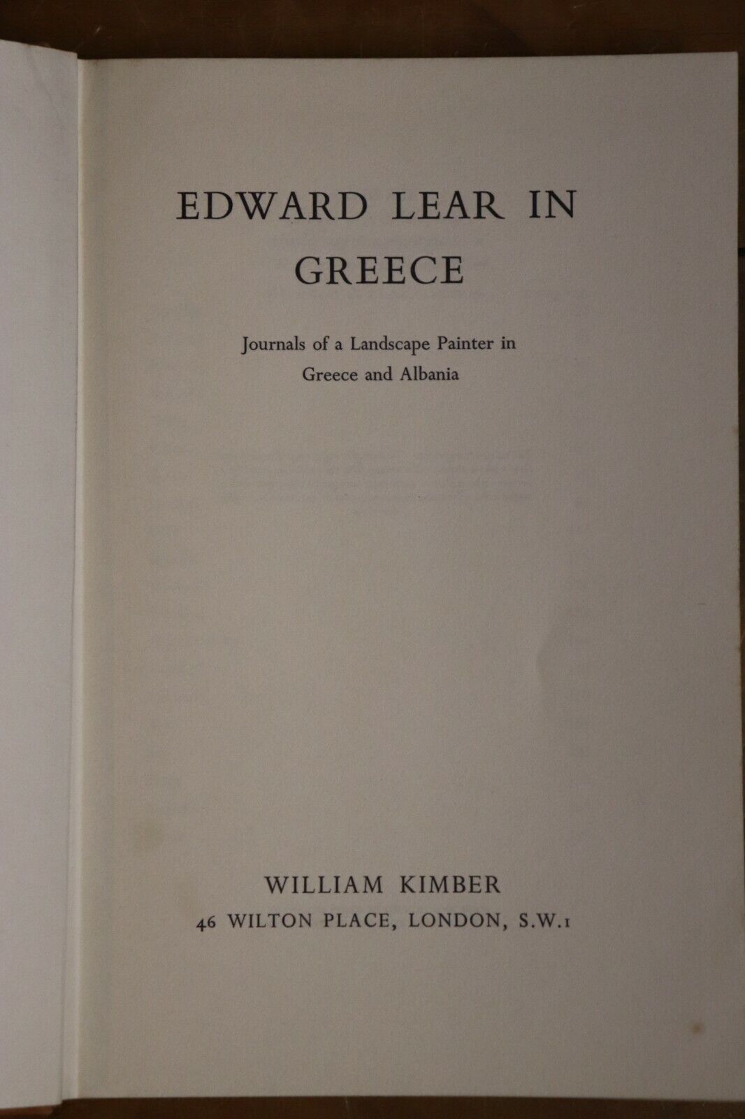 Edward Lear In Greece - 1965 - 1st Edition - Landscape Artist - 0