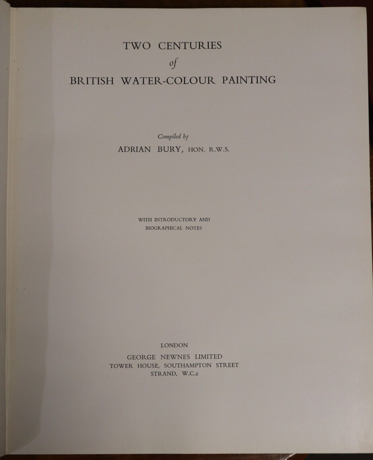 Two Centuries Of British Watercolour Painting - 1950 - 1st Edition Art Book - 0